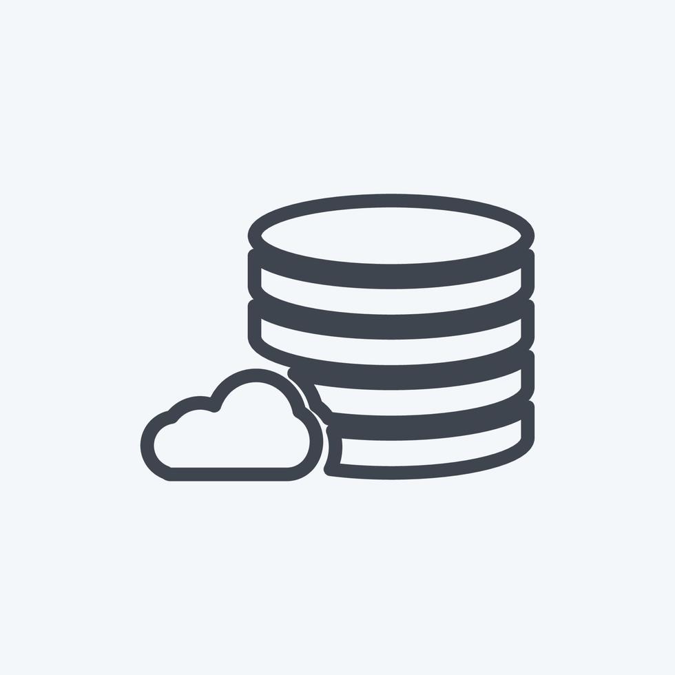 Icon Database Management. suitable for IT Services symbol. line style. simple design editable. design template vector. simple symbol illustration vector