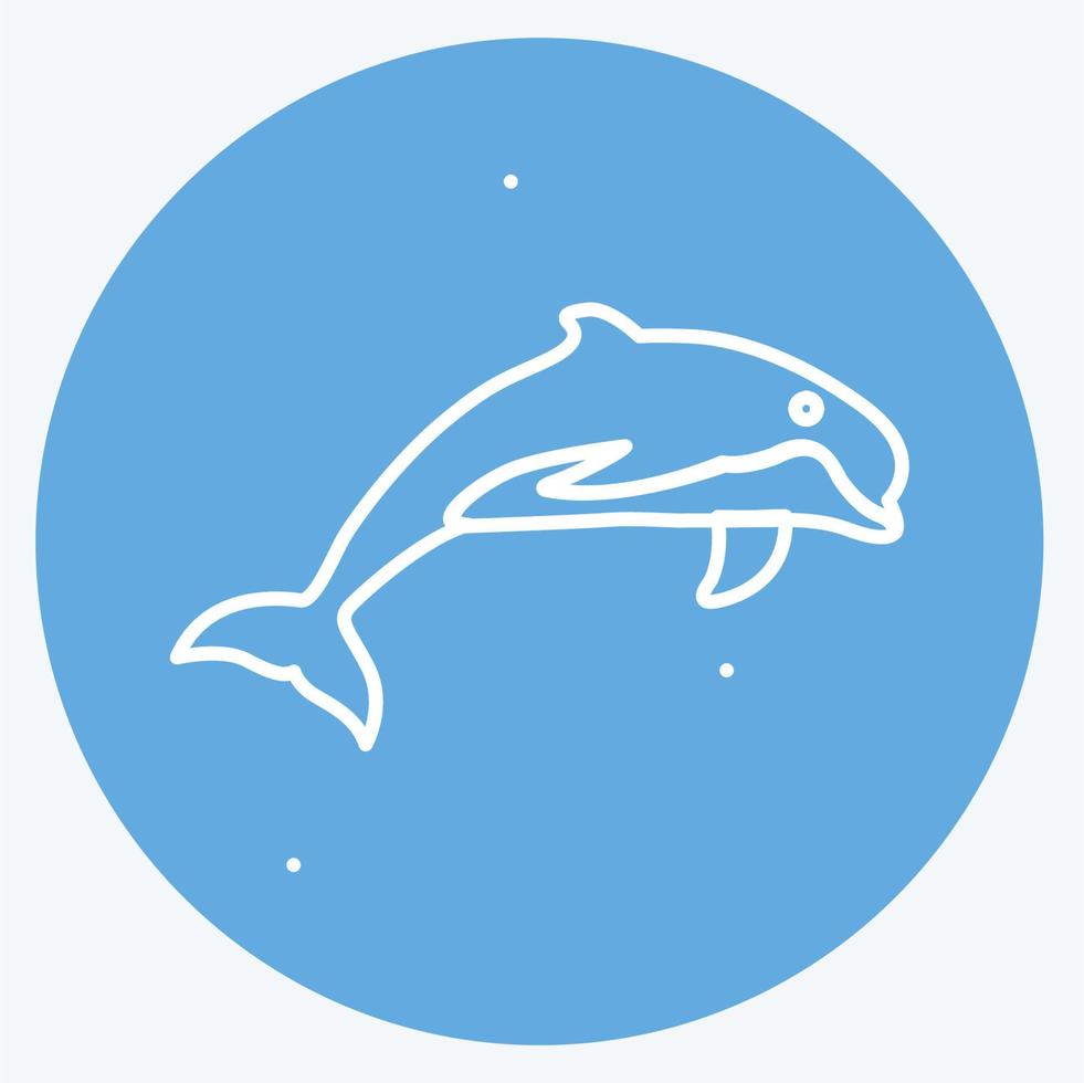 Icon Dolphin. suitable for animal symbol. blue eyes style. simple design editable. design template vector. simple symbol illustration vector