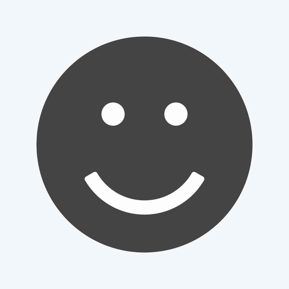Icon Emoticon Smile. suitable for Emoticon symbol. glyph style. simple design editable. design template vector. simple symbol illustration vector