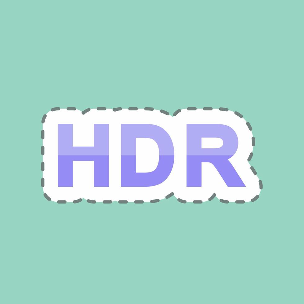 Sticker line cut HDR On. suitable for Photo Editing symbol. simple design editable. design template vector. simple symbol illustration vector