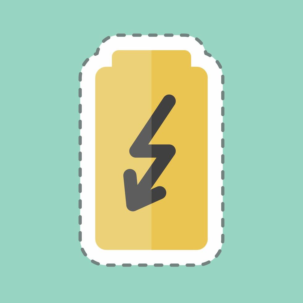 Sticker line cut Power saving. suitable for Mobile Apps symbol. simple design editable. design template vector. simple symbol illustration vector