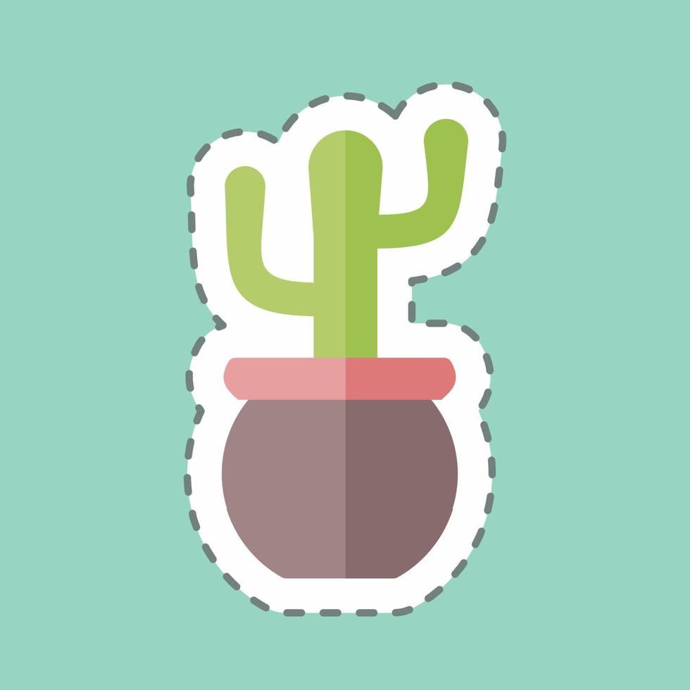 Sticker line cut Plant. suitable for Home symbol. simple design editable. design template vector. simple symbol illustration vector