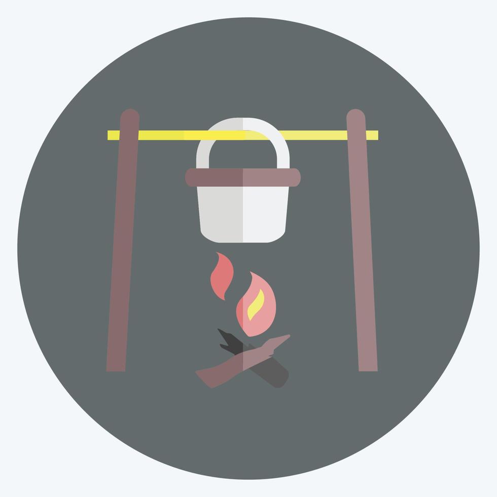 Icon Camp Fire. suitable for Wild West symbol. flat style. simple design editable. design template vector. simple symbol illustration vector