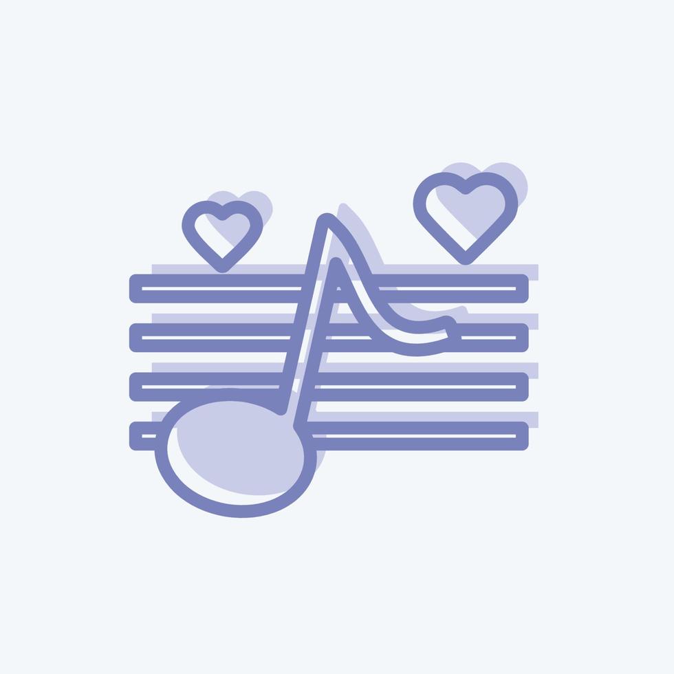 icono de la música de la boda. adecuado para el símbolo de la boda. estilo de dos tonos. diseño simple editable. vector de plantilla de diseño. ilustración de símbolo simple