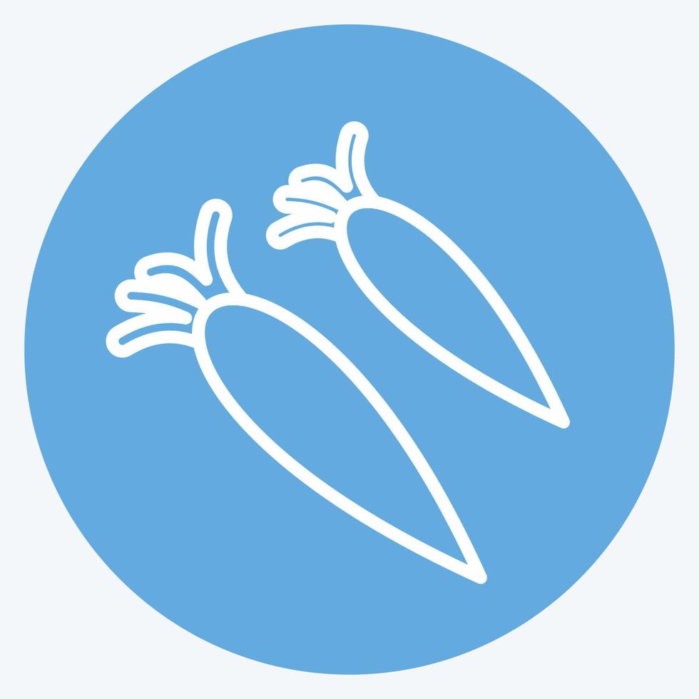 icono de zanahorias. adecuado para el símbolo del jardín. estilo de ojos azules. diseño simple editable. vector de plantilla de diseño. ilustración de símbolo simple