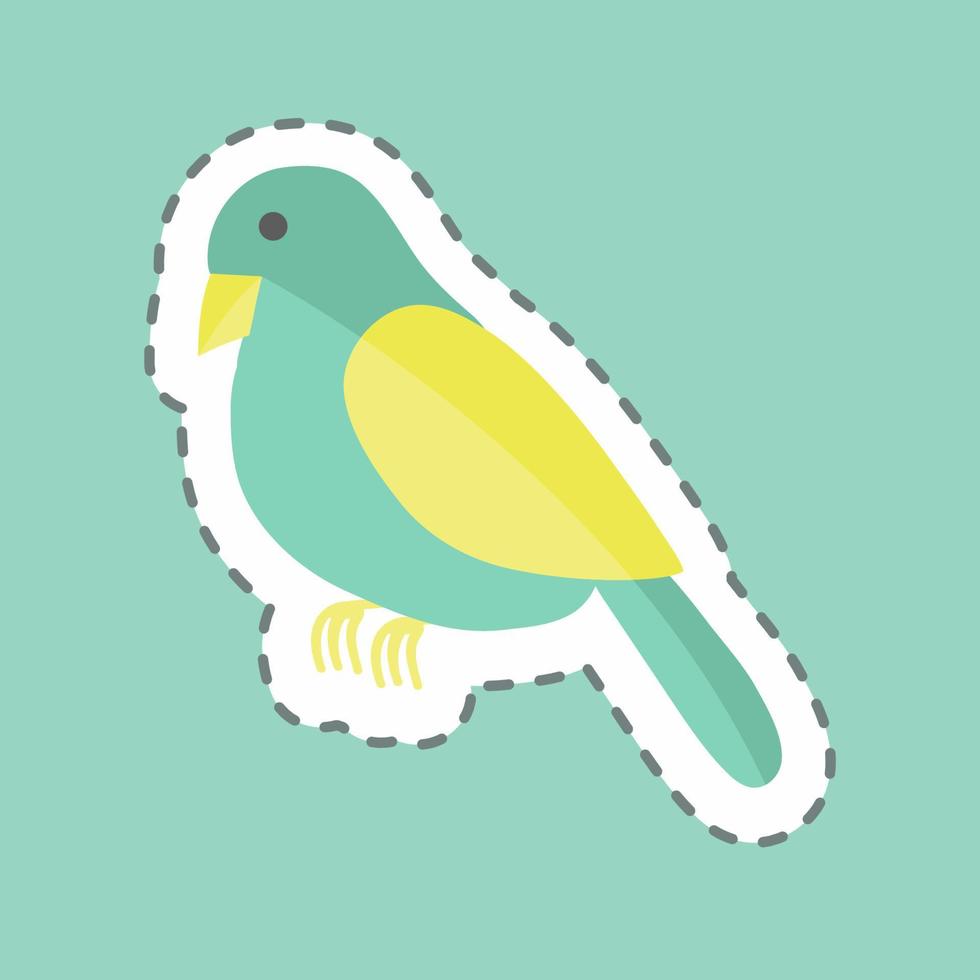 Sticker line cut Bird. suitable for animal symbol. simple design editable. design template vector. simple symbol illustration vector