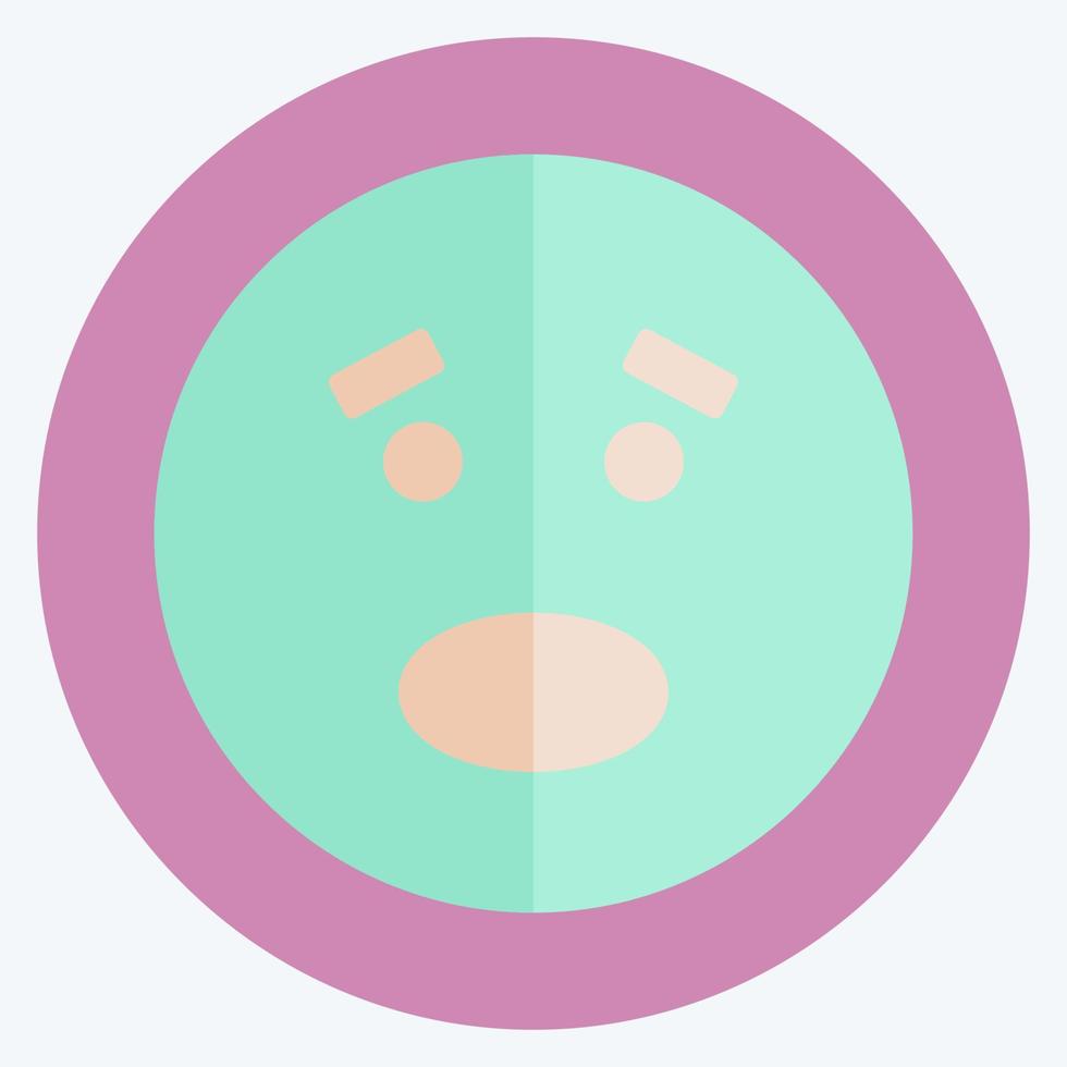 Icon Emoticon Scared. suitable for Emoticon symbol. flat style. simple design editable. design template vector. simple symbol illustration vector