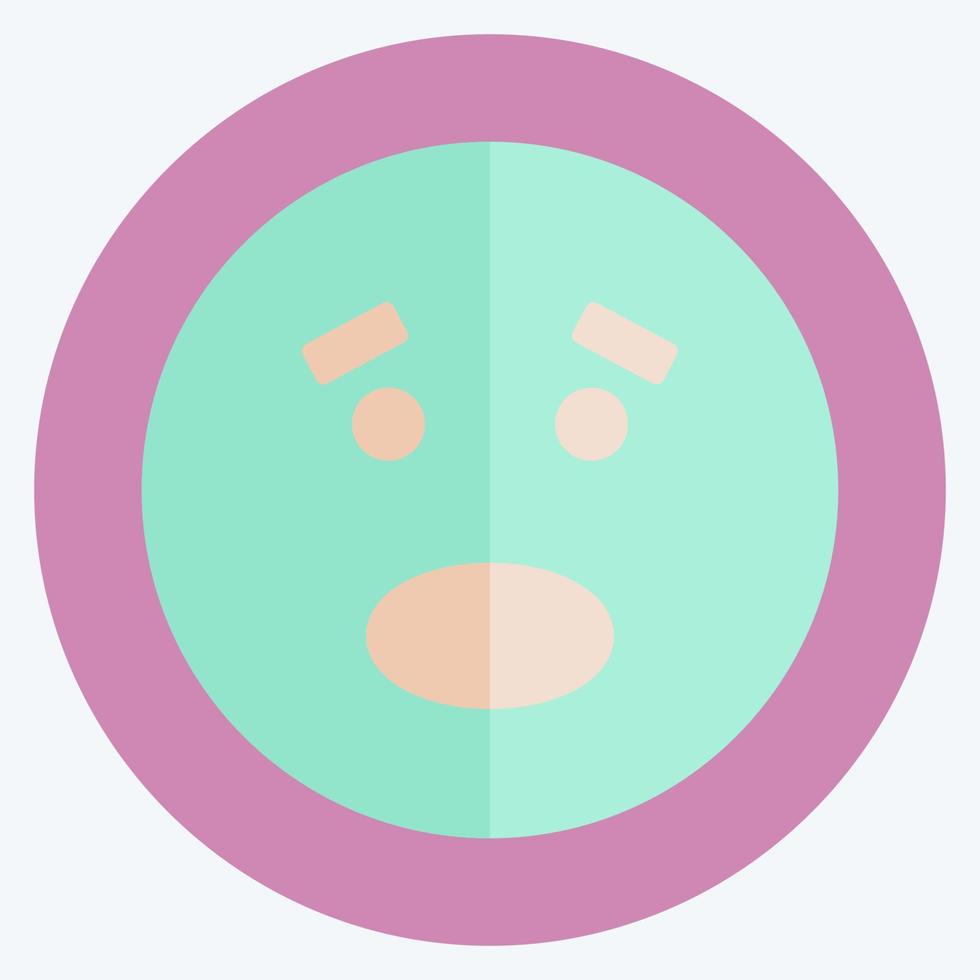 Icon Emoticon Scared. suitable for Emoticon symbol. flat style. simple design editable. design template vector. simple symbol illustration vector