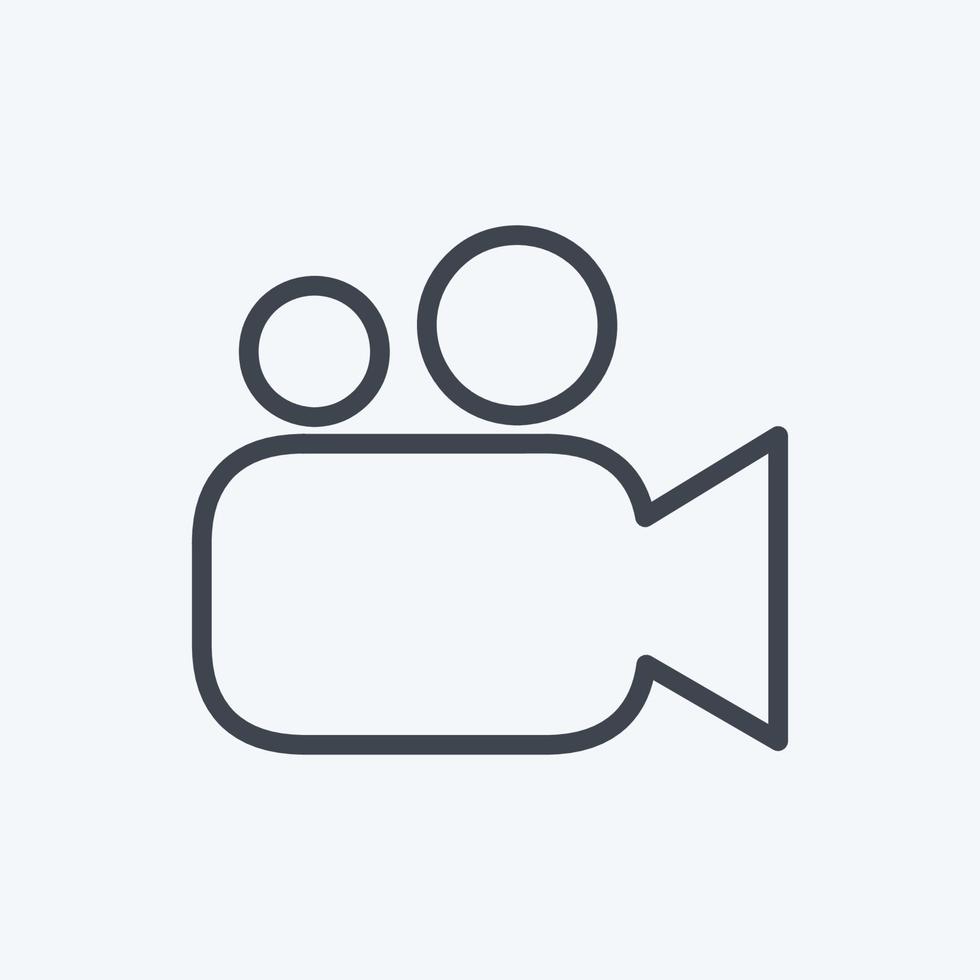 Icon Video Camera. suitable for Mobile Apps symbol. line style. simple design editable. design template vector. simple symbol illustration vector