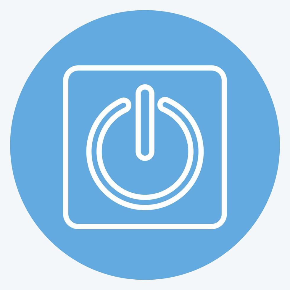 Icon Power Button. suitable for Programming symbol. blue eyes style. simple design editable. design template vector. simple symbol illustration vector