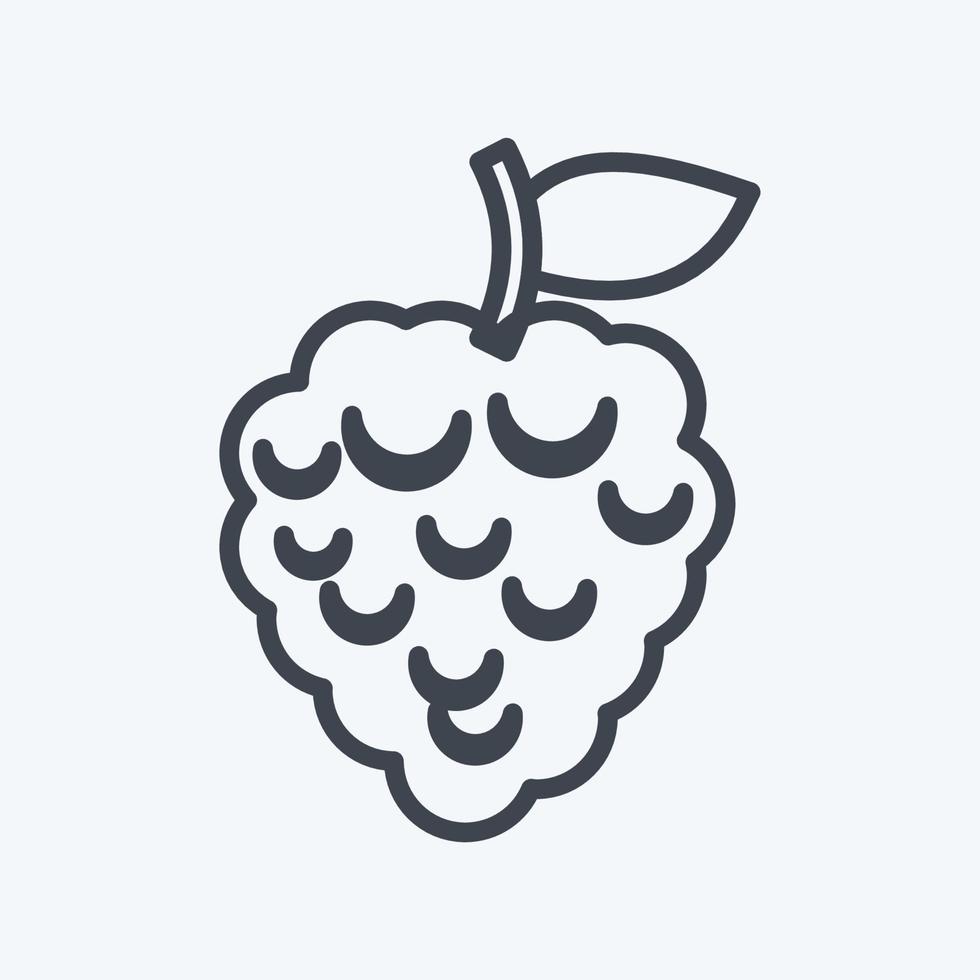 Icon Raspberry. suitable for Fruits and Vegetables symbol. line style. simple design editable. design template vector. simple symbol illustration vector