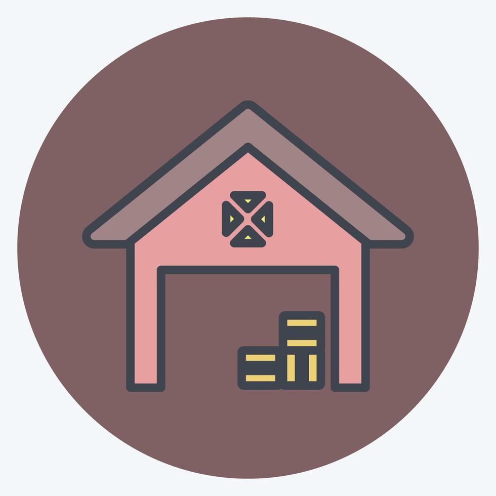 Icon Warehouse. suitable for Garden symbol. color mate style. simple design editable. design template vector. simple symbol illustration vector