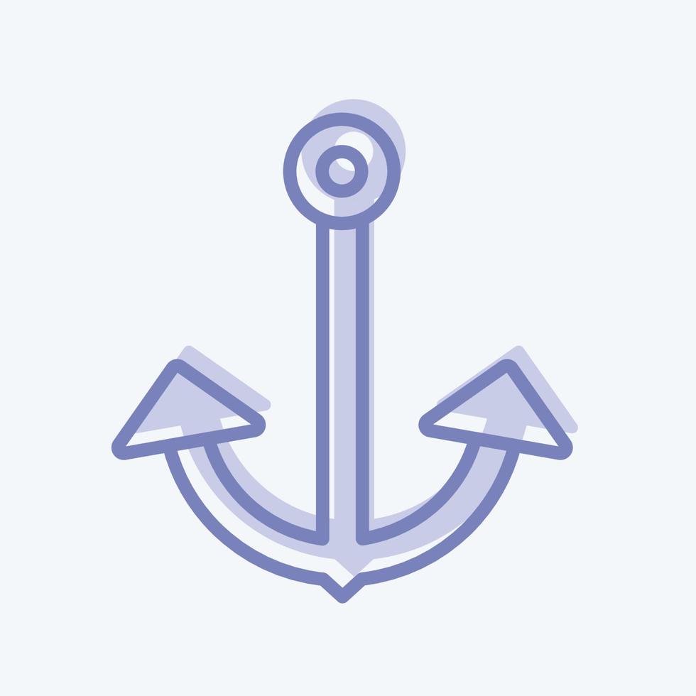 Icon Anchor 2. suitable for Sea symbol. two tone style. simple design editable. design template vector. simple symbol illustration vector