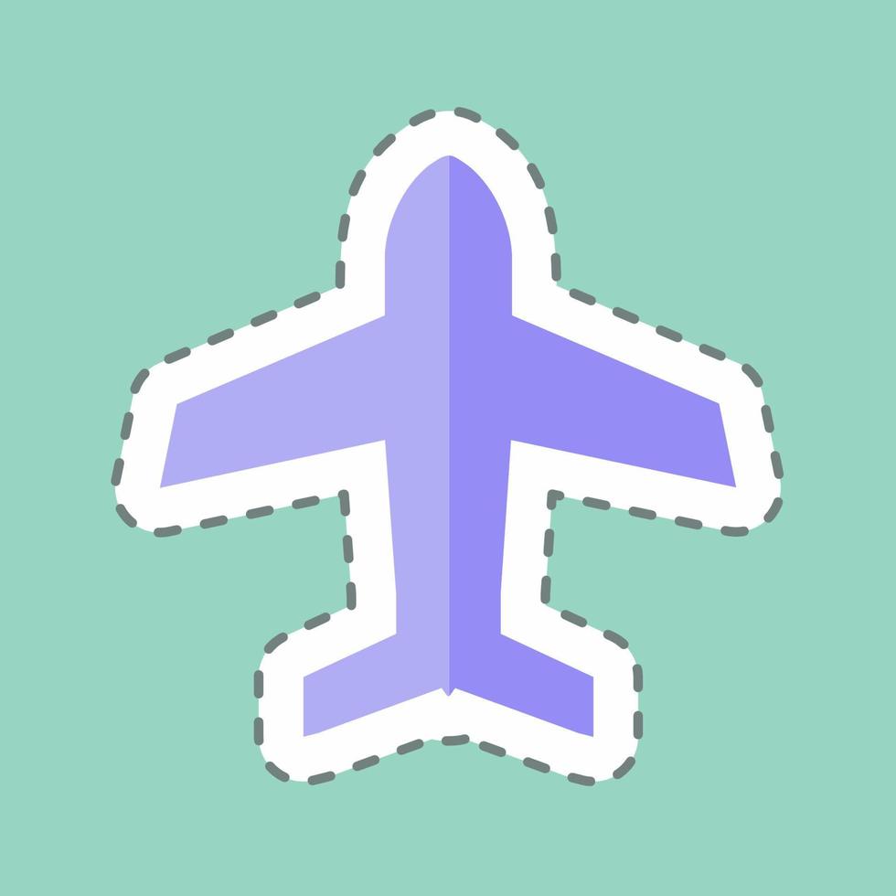 Sticker line cut Airplane mode. suitable for Mobile Apps symbol. simple design editable. design template vector. simple symbol illustration vector