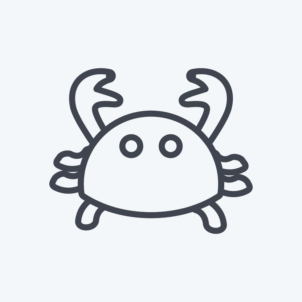 Icon Crab. suitable for Sea symbol. line style. simple design editable. design template vector. simple symbol illustration vector