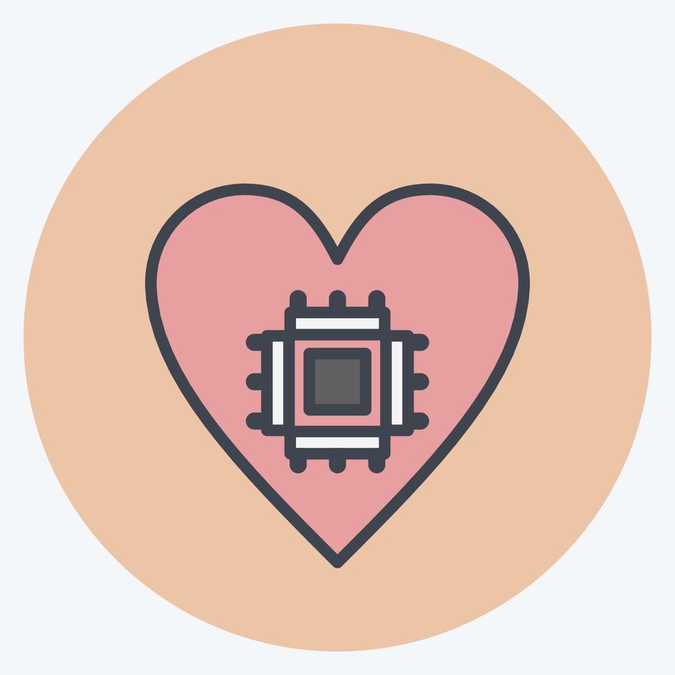 Icon Affective Computing. suitable for data analytics symbol. color mate style. simple design editable. design template vector. simple symbol illustration vector