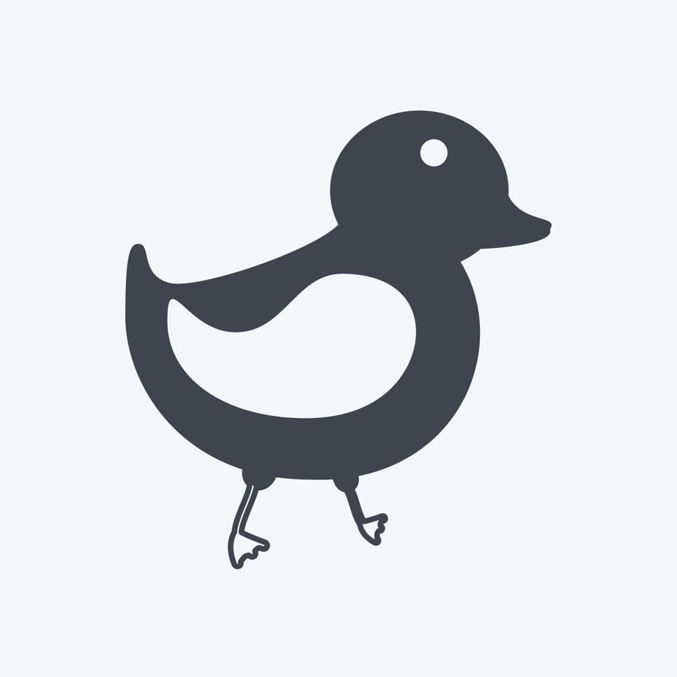 Icon Duck. suitable for animal symbol. glyph style. simple design editable. design template vector. simple symbol illustration vector