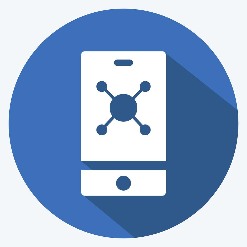 Icon Mobile Marketing. suitable for Education symbol. long shadow style. simple design editable. design template vector. simple symbol illustration vector