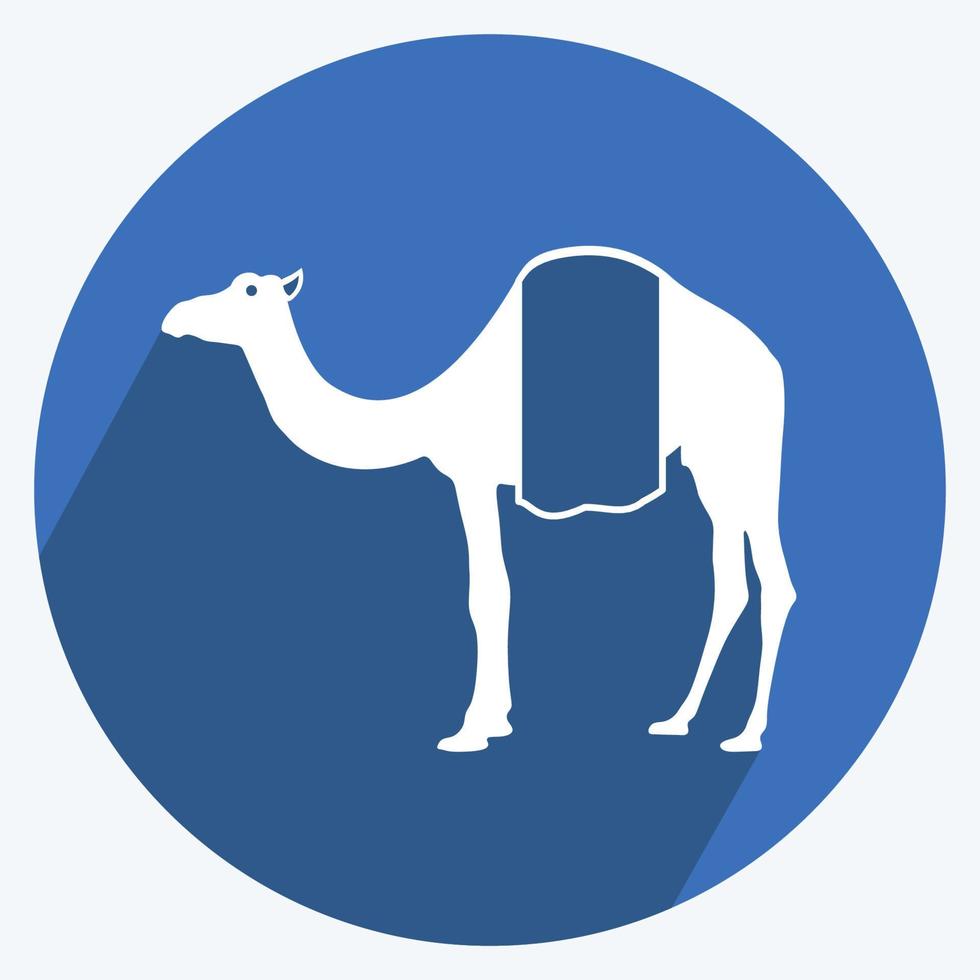 Icon Camel. suitable for animal symbol. long shadow style. simple design editable. design template vector. simple symbol illustration vector