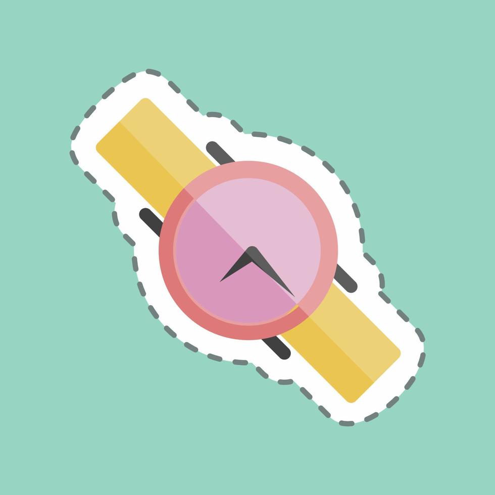 Sticker line cut Watch. suitable for beauty care symbol. simple design editable. design template vector. simple symbol illustration vector