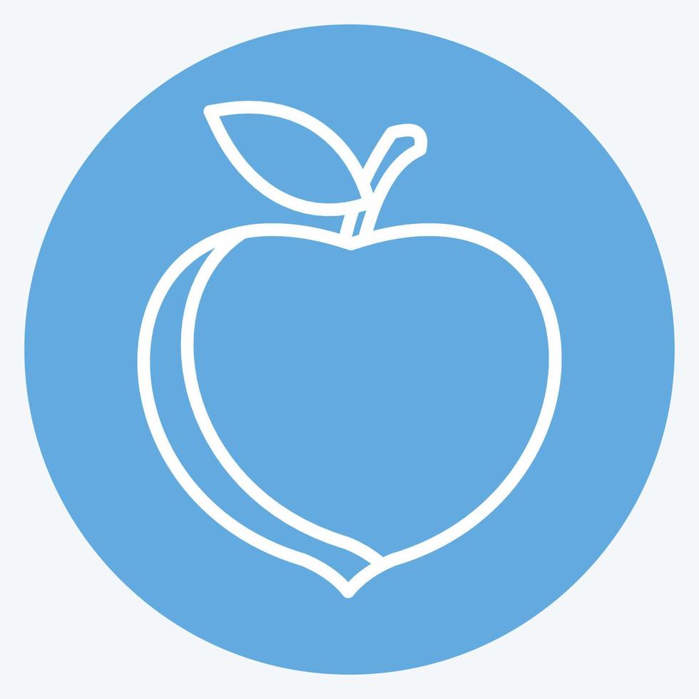 Icon Peach. suitable for Fruits and Vegetables symbol. blue eyes style. simple design editable. design template vector