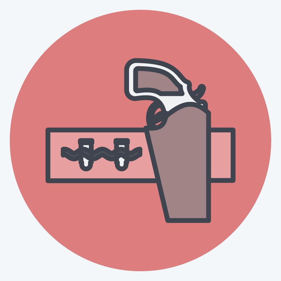 Icon Gun Belt. suitable for Wild West symbol. color mate style. simple design editable. design template vector. simple symbol illustration vector