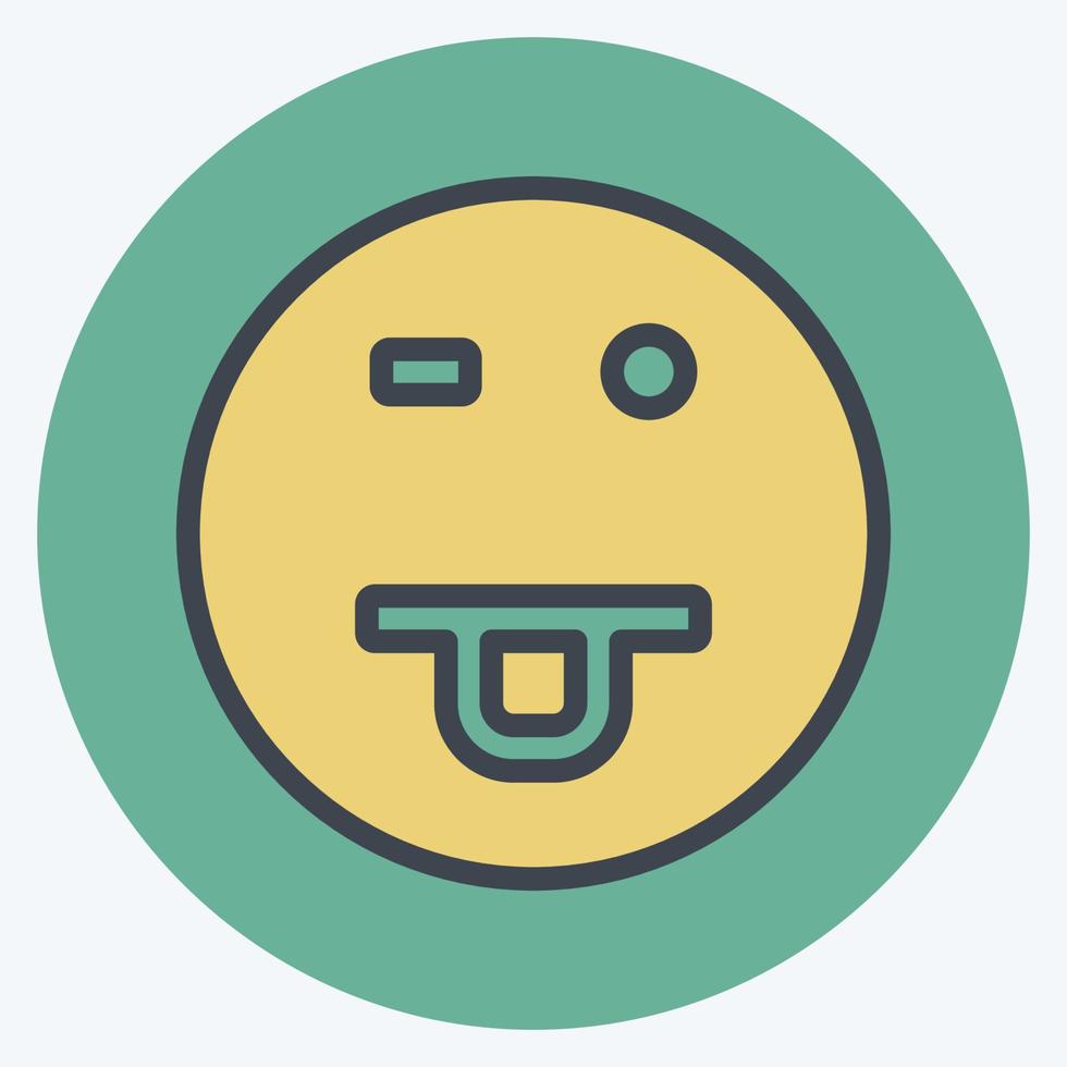 Icon Emoticon Drooling. suitable for Emoticon symbol. color mate style. simple design editable. design template vector. simple symbol illustration vector