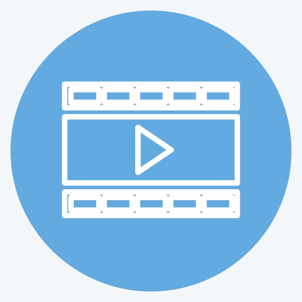 Icon Video and Animation. suitable for IT Services symbol. blue eyes style. simple design editable. design template vector. simple symbol illustration vector