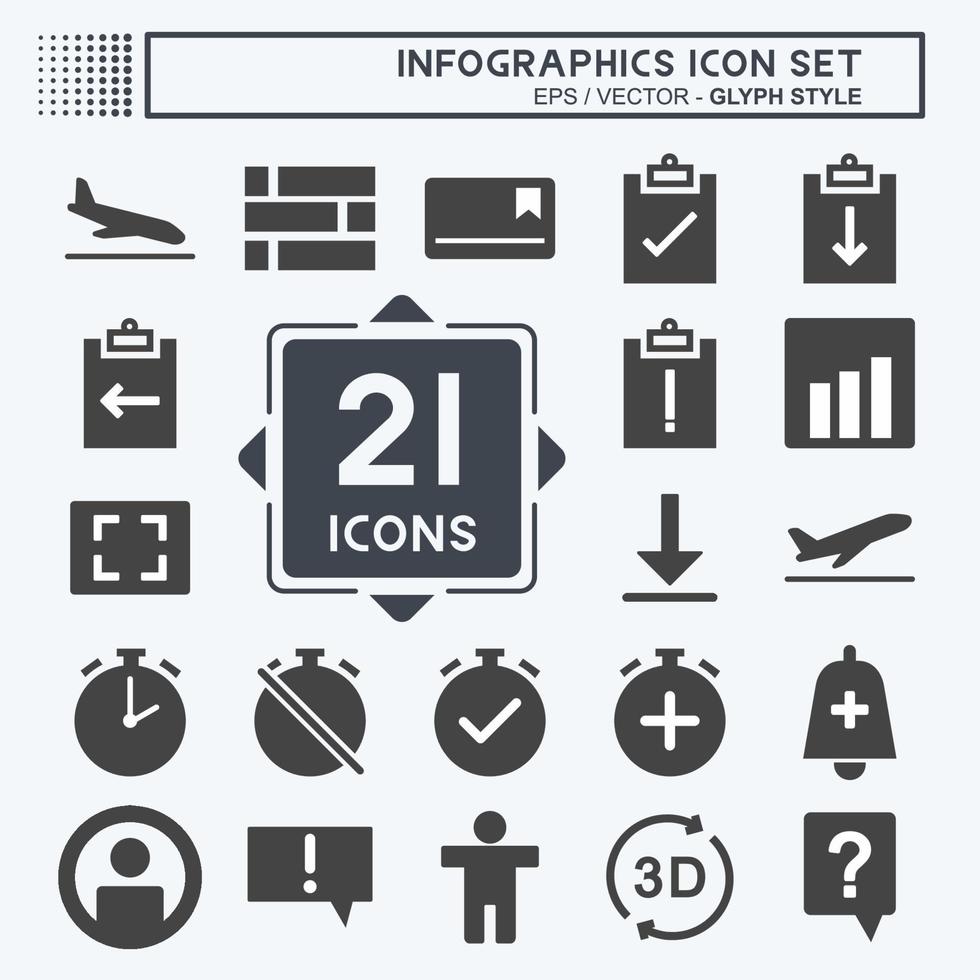 Infographics Icon Set. suitable for Education symbol. glyph style. simple design editable. design template vector. simple symbol illustration vector