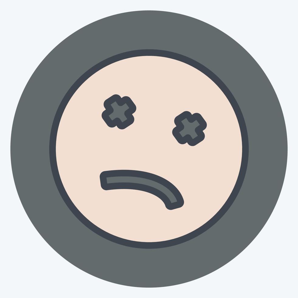 Icon Emoticon Dead. suitable for Emoticon symbol. color mate style. simple design editable. design template vector. simple symbol illustration vector