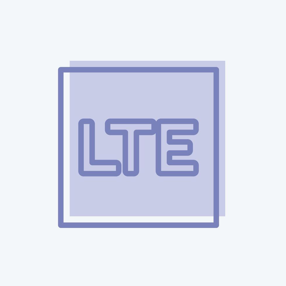 Icon LTE. suitable for Mobile Apps symbol. two tone style. simple design editable. design template vector. simple symbol illustration vector