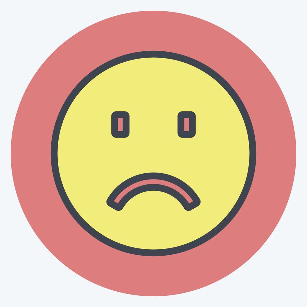 Icon Emoticon Sadness. suitable for Emoticon symbol. color mate style. simple design editable. design template vector. simple symbol illustration vector