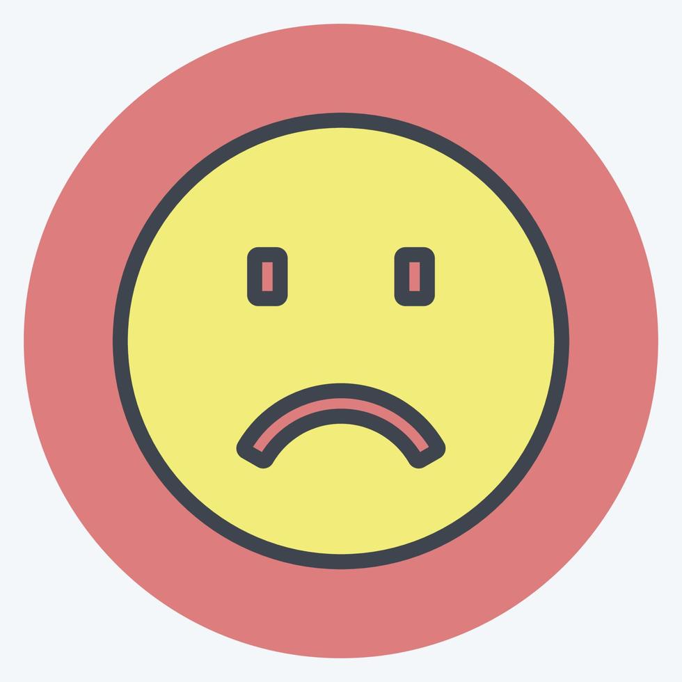 Icon Emoticon Sadness. suitable for Emoticon symbol. color mate style. simple design editable. design template vector. simple symbol illustration vector