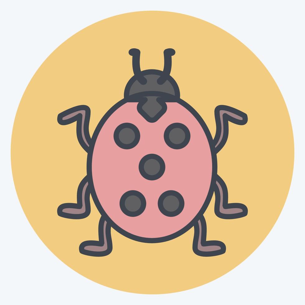 insecto icono. adecuado para el símbolo del jardín. estilo compañero de color. diseño simple editable. vector de plantilla de diseño. ilustración de símbolo simple