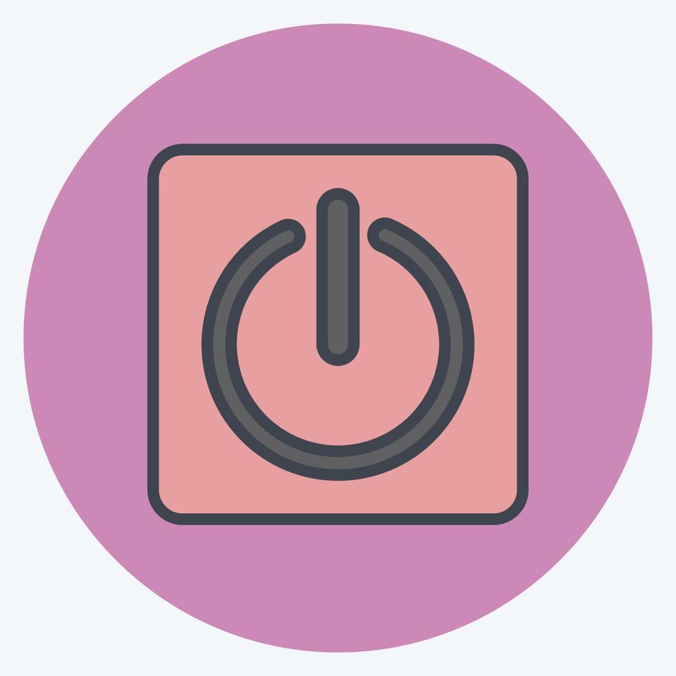 Icon Power Button. suitable for Programming symbol. color mate style. simple design editable. design template vector. simple symbol illustration vector