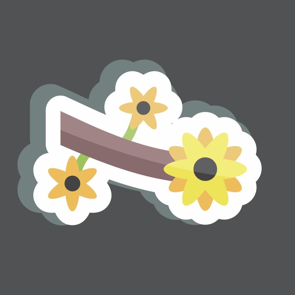 Sticker Flower Branch. suitable for Spring symbol. simple design editable. design template vector. simple symbol illustration vector