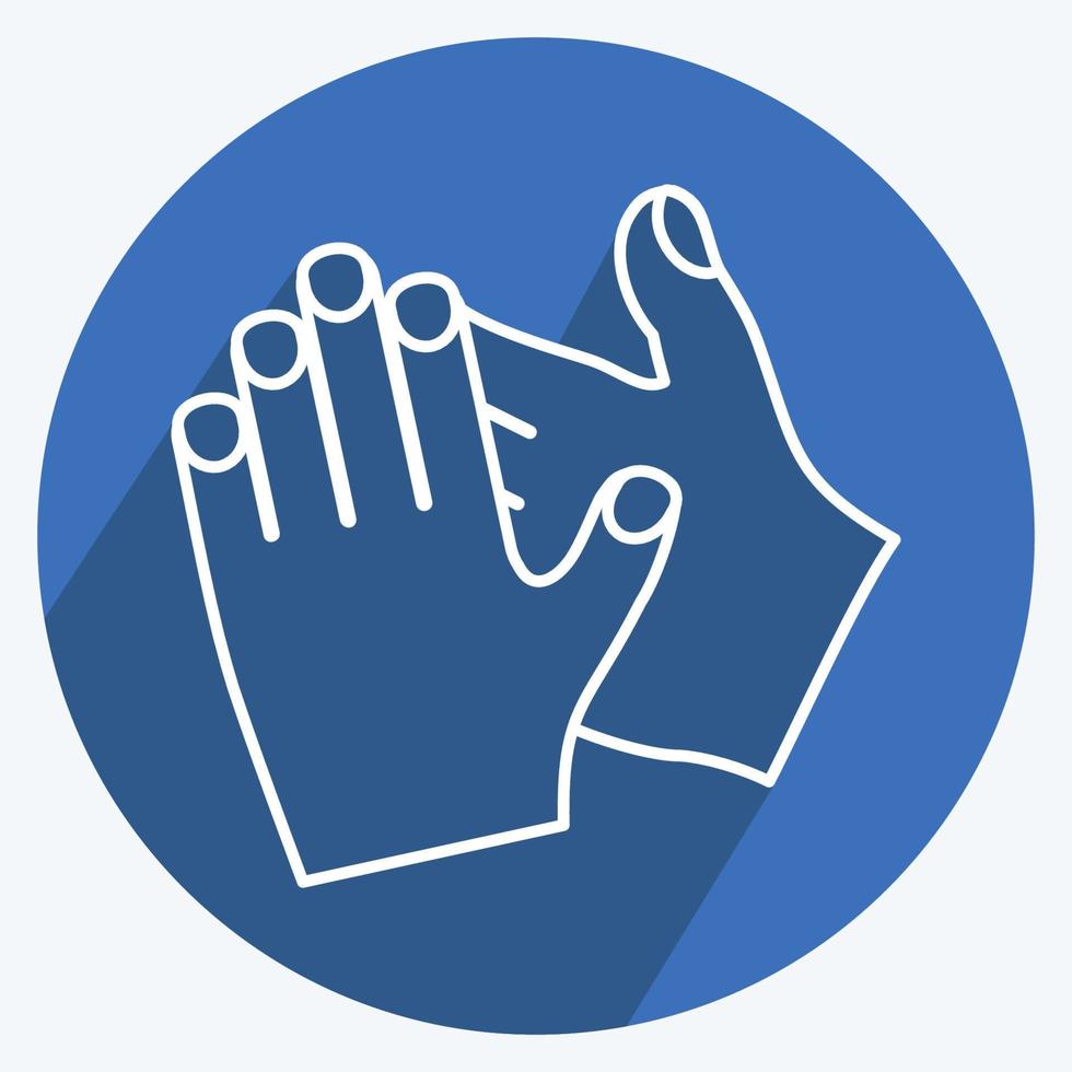 Icon Clapping Hands. suitable for Hand Actions symbol. long shadow style. simple design editable. design template vector. simple symbol illustration vector