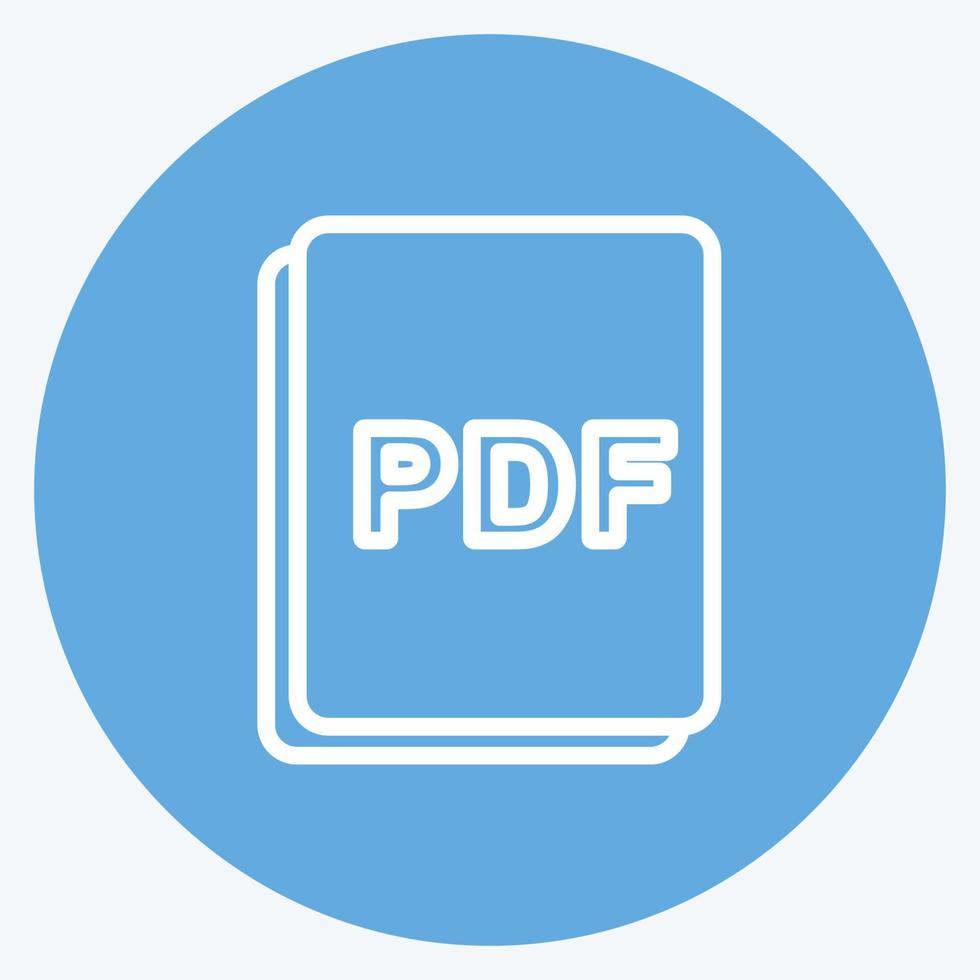 imagen del icono como pdf. adecuado para el símbolo de edición de fotos. estilo de ojos azules. diseño simple editable. vector de plantilla de diseño. ilustración de símbolo simple