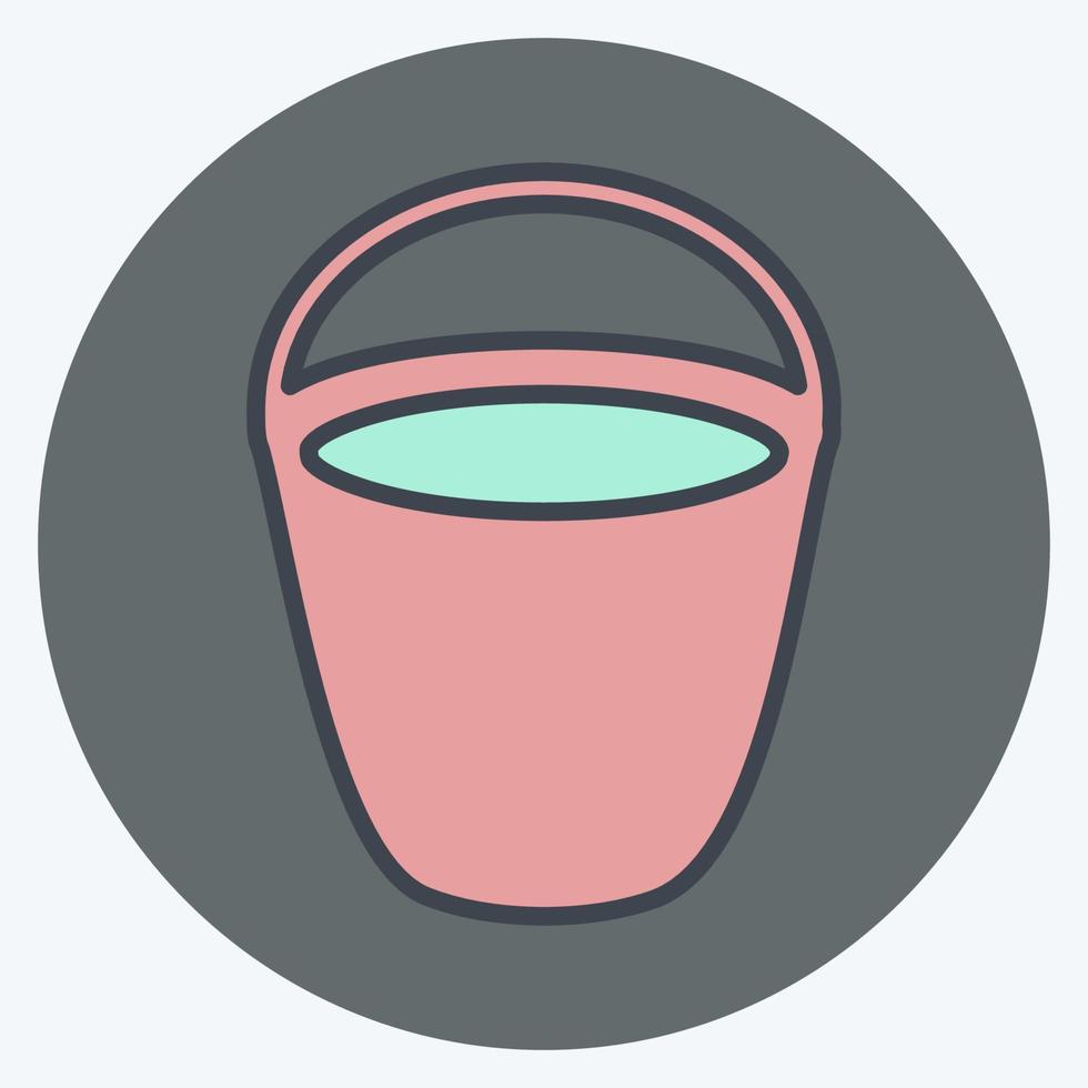 Icon Water Bucket. suitable for garden symbol. color mate style. simple design editable. design template vector. simple symbol illustration vector