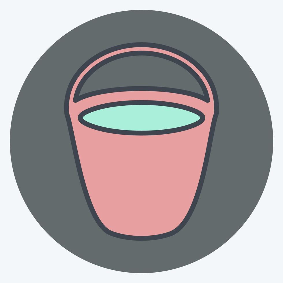 cubo de agua de icono. adecuado para el símbolo del jardín. estilo compañero de color. diseño simple editable. vector de plantilla de diseño. ilustración de símbolo simple