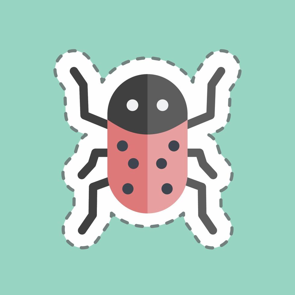 infestación de insectos cortada en la línea de pegatinas. adecuado para el símbolo de desastres. estilo compañero de color. diseño simple editable. vector de plantilla de diseño. ilustración de símbolo simple