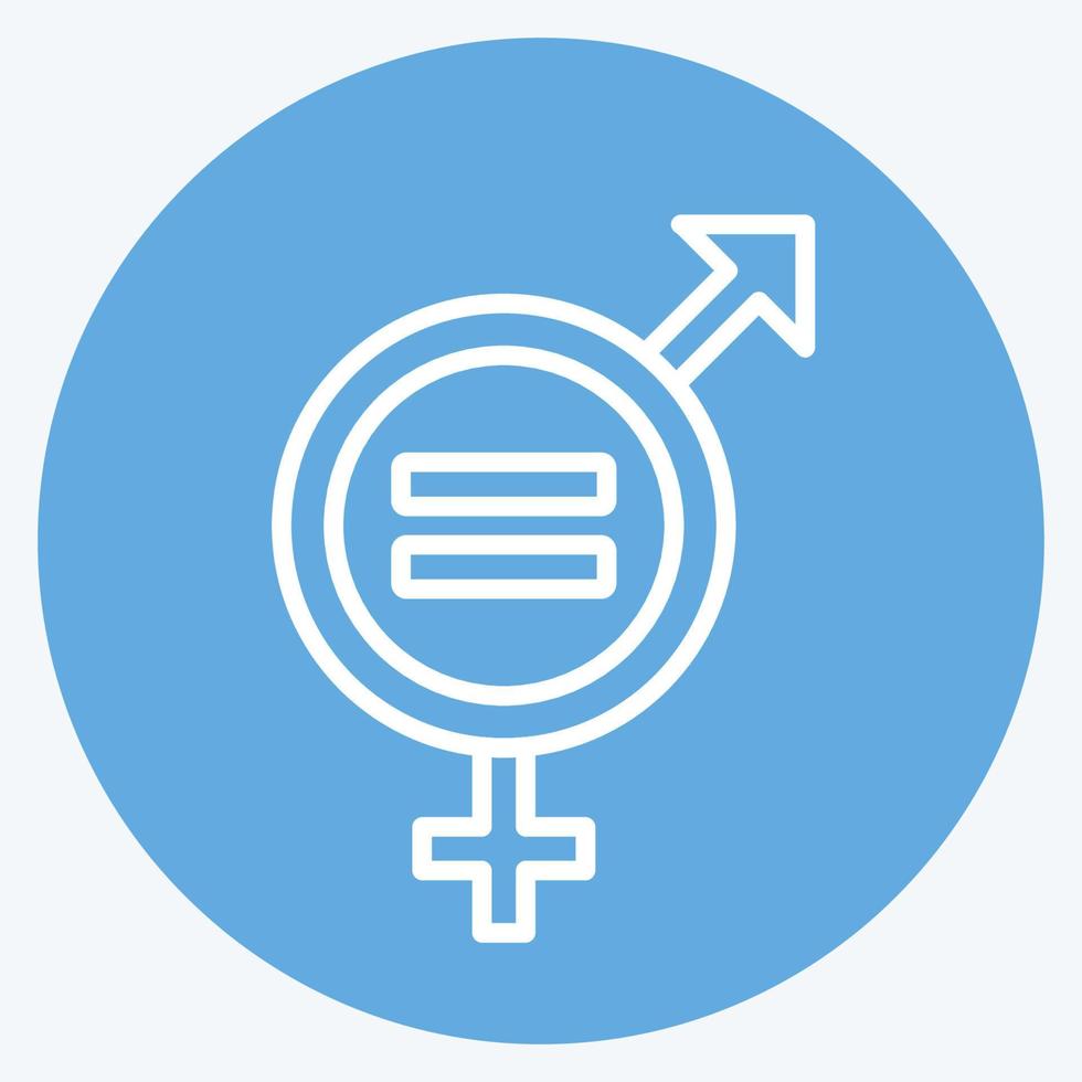 Icon Gender Equality. suitable for Community symbol. blue eyes style. simple design editable. design template vector. simple symbol illustration vector