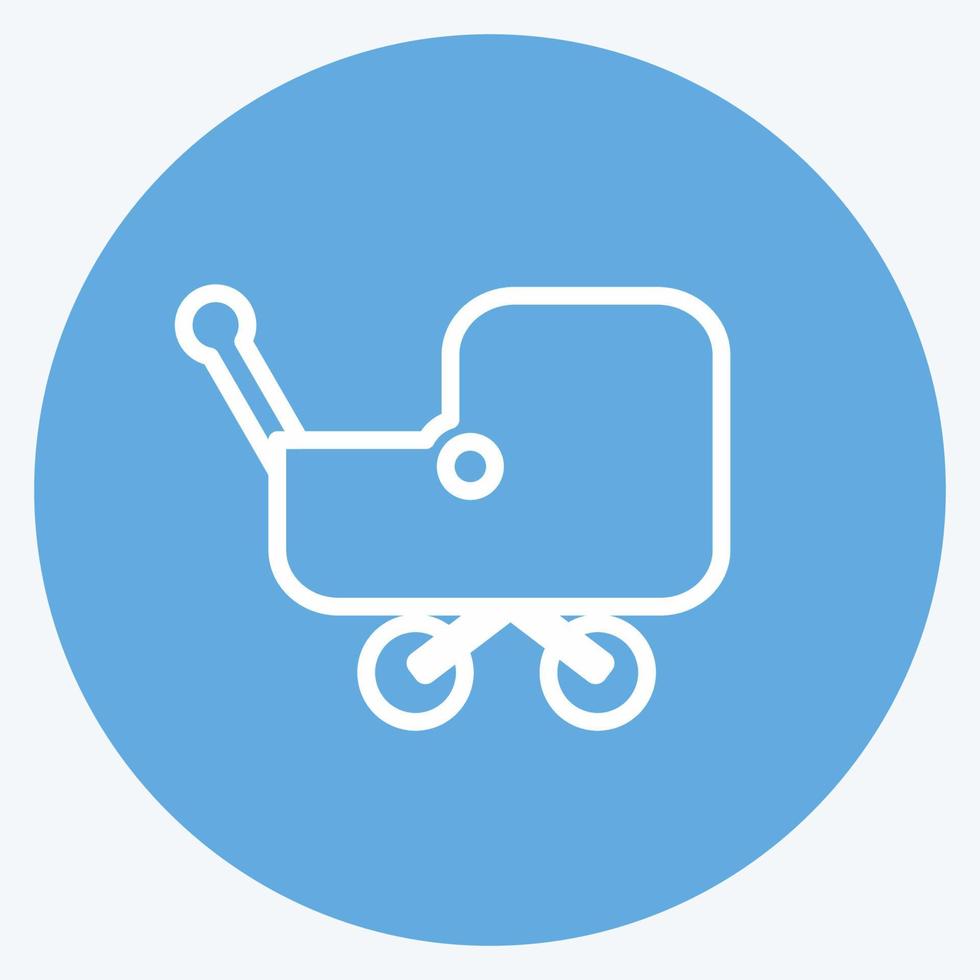 Icon Stroller 1. suitable for Baby symbol. blue eyes style. simple design editable. design template vector. simple symbol illustration vector