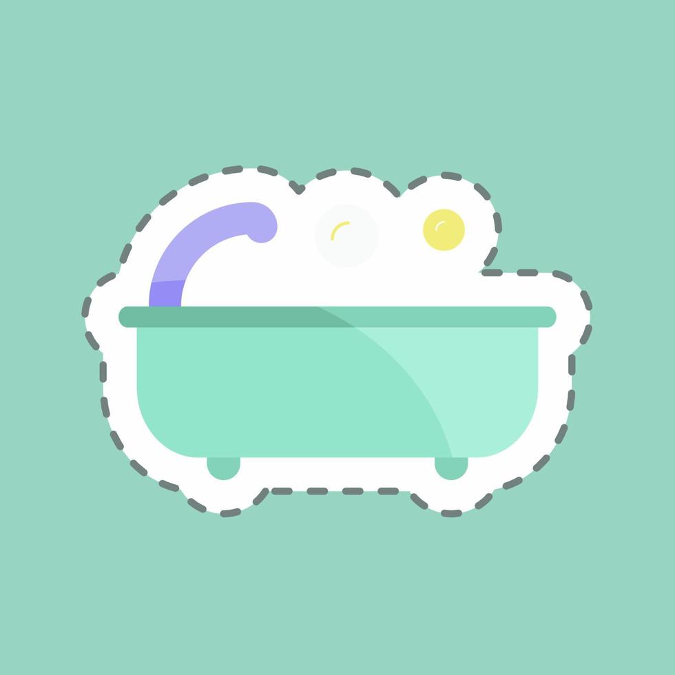 Sticker line cut Bath. suitable for Home symbol. simple design editable. design template vector. simple symbol illustration vector