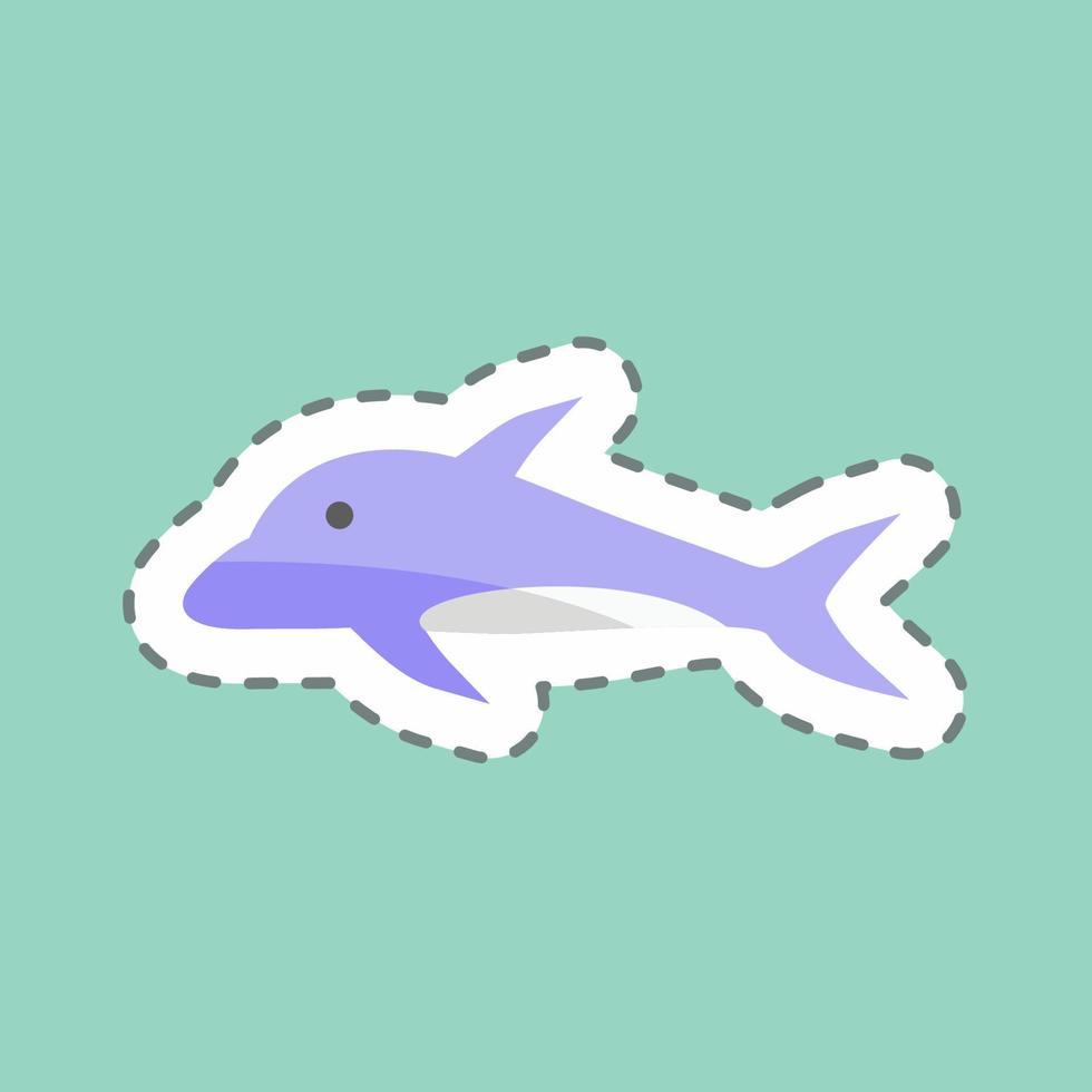 Sticker line cut Dolphin. suitable for Sea symbol. simple design editable. design template vector. simple symbol illustration vector
