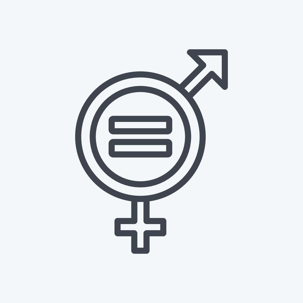 icono igualdad de género. adecuado para el símbolo de la comunidad. estilo de línea diseño simple editable. vector de plantilla de diseño. ilustración de símbolo simple