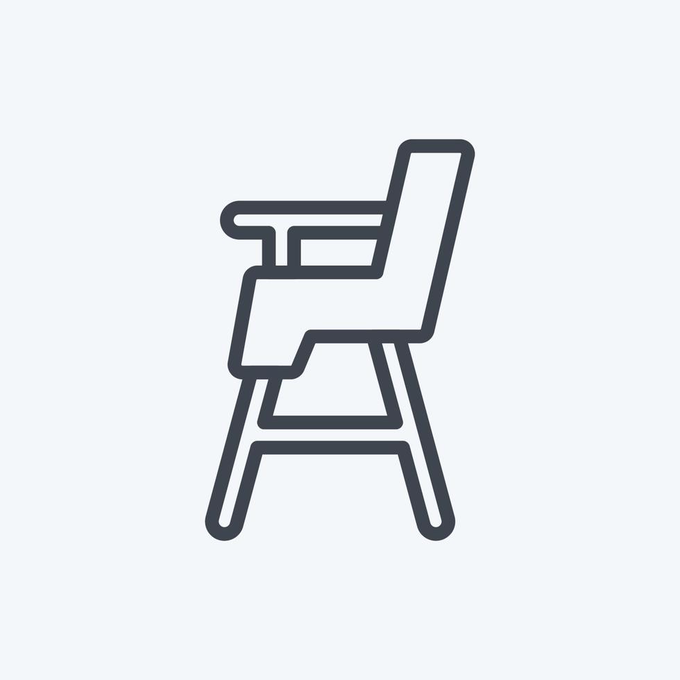 icono de silla de bebé. adecuado para el símbolo del bebé. estilo de línea diseño simple editable. vector de plantilla de diseño. ilustración de símbolo simple
