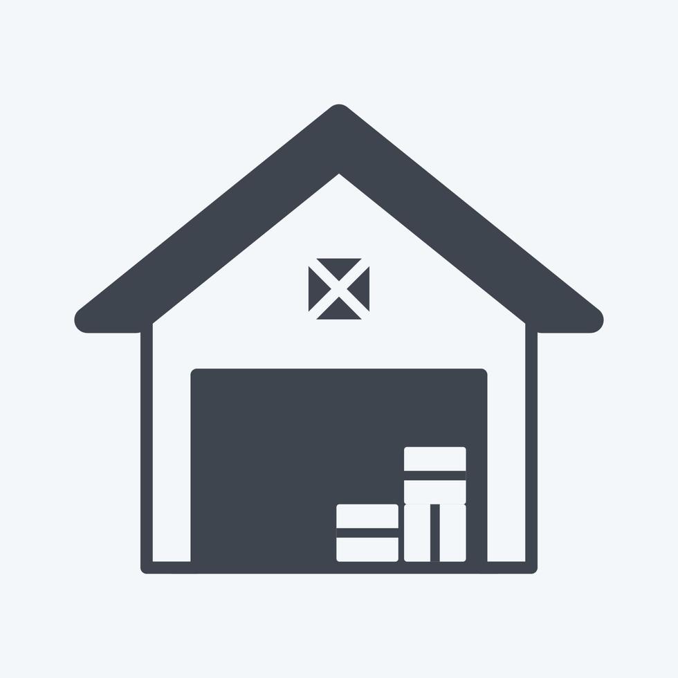 Icon Warehouse. suitable for Garden symbol. glyph style. simple design editable. design template vector. simple symbol illustration vector
