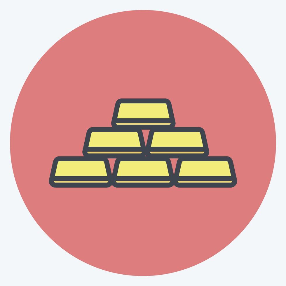 Icon Gold. suitable for Wild West symbol. color mate style. simple design editable. design template vector. simple symbol illustration vector