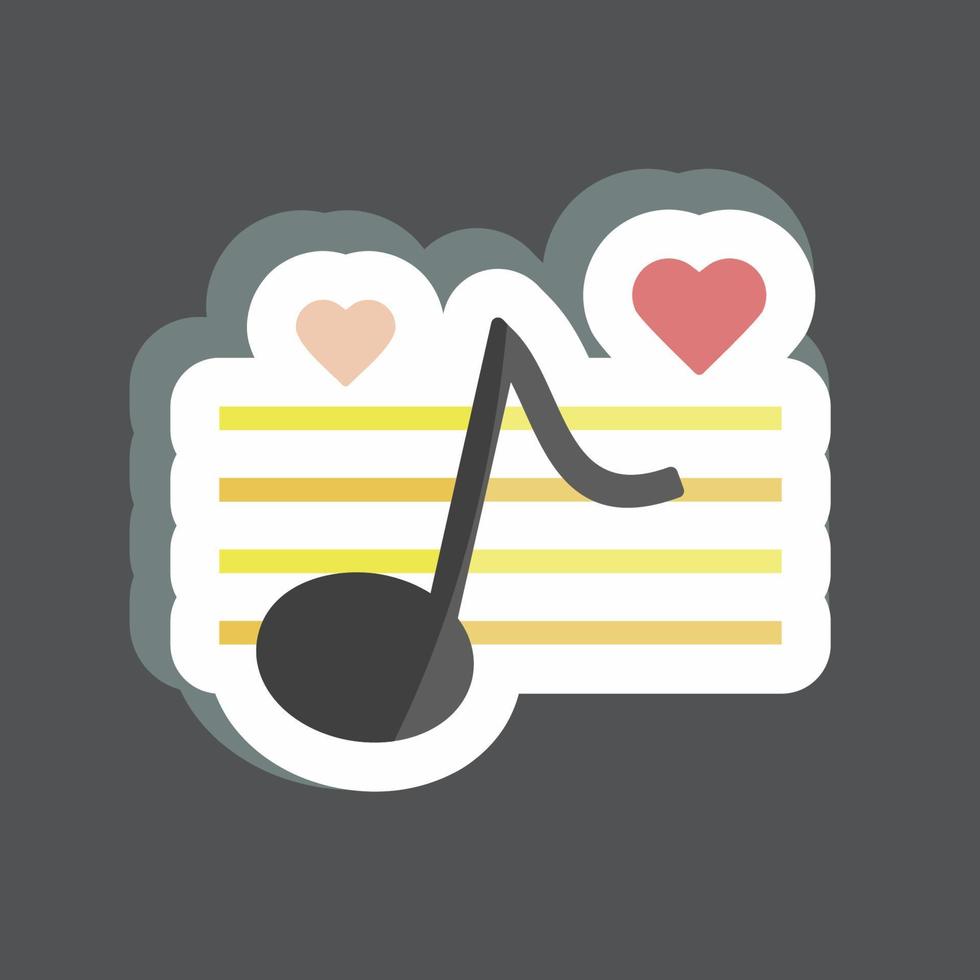 Sticker Wedding Music. suitable for Wedding symbol. simple design editable. design template vector. simple symbol illustration vector